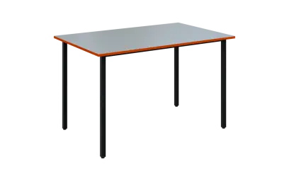 JSB 120N Jídelní stůl 1200 x 800 mm, deska šedá s hranou pomeranč / podnož černá